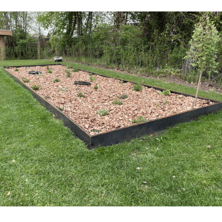 Bedafgrænsning - længde 240cm - 3mm cortenstål