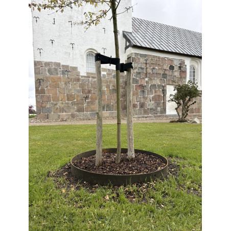 Rundt højbed ø85cm i diameter -  åben og med skjult samling. 3mm cortenstål
